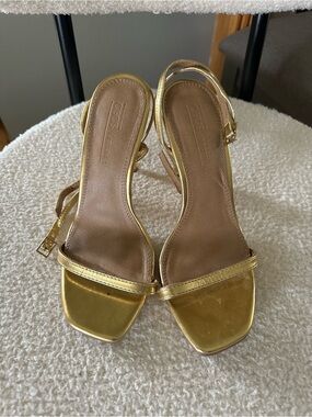 ASOS strappy gold heels